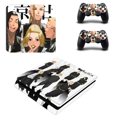Tokyo Avengers decal skin for PS4 Slim Console and two con..