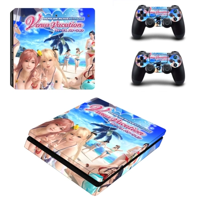 Dead or Alive Xtreme Venus Vacation decal skin for PS4 Slim Console and two controllers