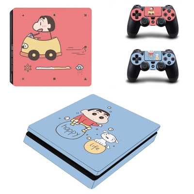 Crayon Shin-chan decal skin for PS4 Slim Console and two c..