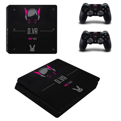 Overwatch decal skin for PS4 Slim Console and two controllers