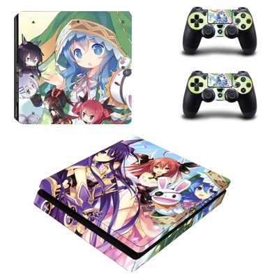 Anime decal skin for PS4 Slim Console and two controllers