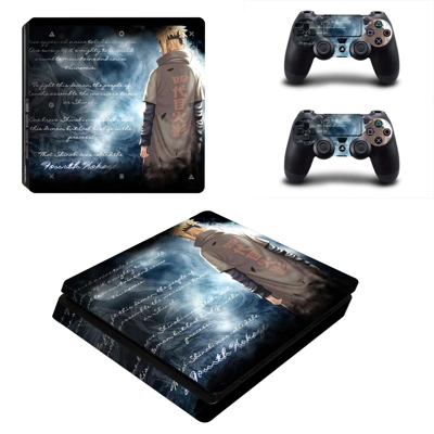 Naruto decal skin for PS4 Slim Console and two controllers