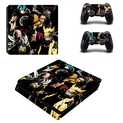 Naruto decal skin for PS4 Slim Console and two controllers