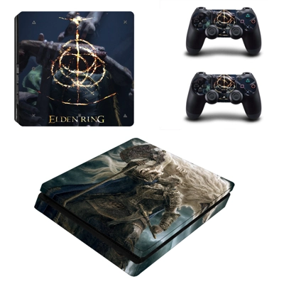 Elden Ring decal skin for PS4 Slim Console and two controllers