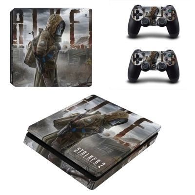 STALKER 2 decal skin for PS4 Slim Console and two controllers