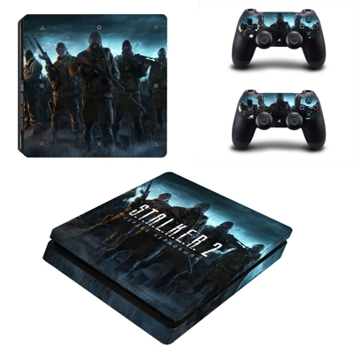 STALKER 2 decal skin for PS4 Slim Console and two controllers