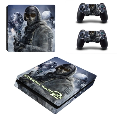 Modern Warfare 2 decal skin for PS4 Slim Console and two controllers