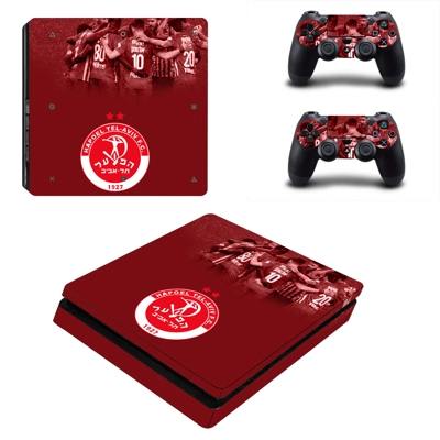 Hapoel Tel Aviv decal skin for PS4 Slim Console and two controllers