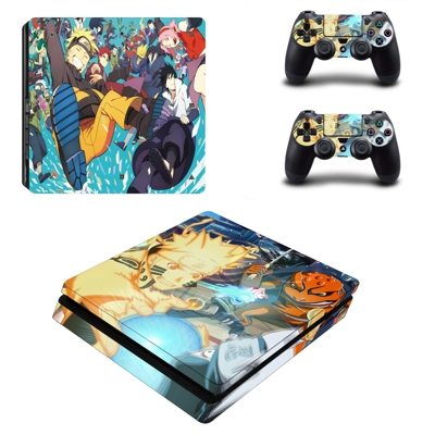 Naruto decal skin for PS4 Slim Console and two controllers