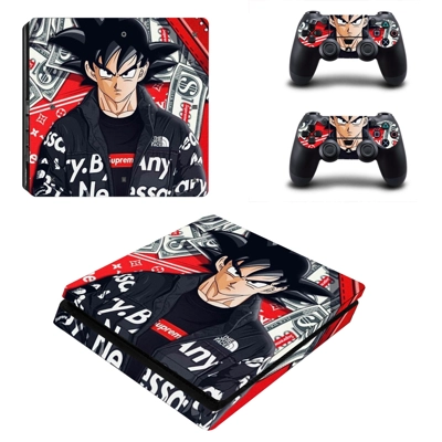 Dragon Ball decal skin for PS4 Slim Console and two contro..