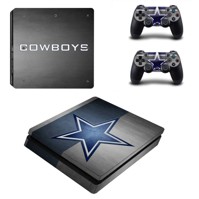 NFL Dallas Cowboys decal skin for PS4 Slim Console and two..