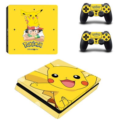 Pokemon decal skin for PS4 Slim Console and two controllers