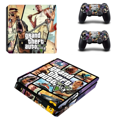 GTA 5 decal skin for PS4 Slim Console and two controllers