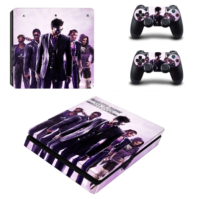 Saints Row decal skin for PS4 Slim Console and two control..