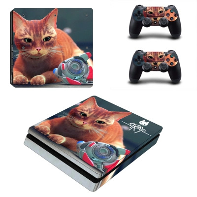Stray decal skin for PS4 Slim Console and two controllers