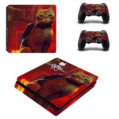 Stray decal skin for PS4 Slim Console and two controllers