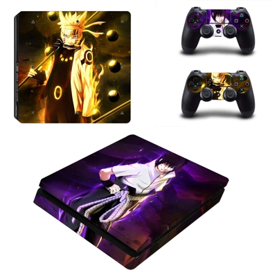 Naruto decal skin for PS4 Slim Console and two controllers Naruto decal skin for PS4 Slim Console and two controllers