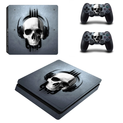 Skull decal skin for PS4 Slim Console and two controllers Skull decal skin for PS4 Slim Console and two controllers
