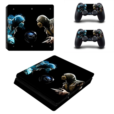 Mortal Kombat decal skin for PS4 Slim Console and two cont.. Mortal Kombat decal skin for PS4 Slim Console and two cont..