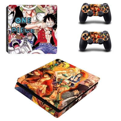 One Piece decal skin for PS4 Slim Console and two controllers