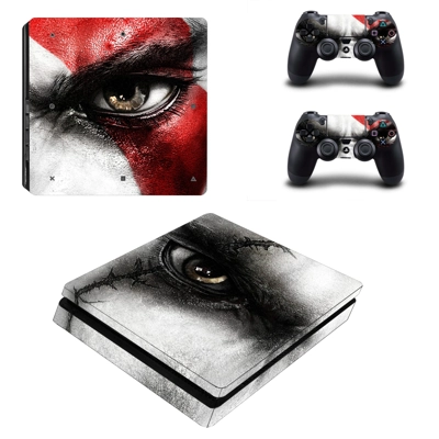 God of War Mars decal skin for PS4 Slim Console and two co..