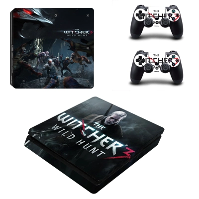 The Witcher 3 decal skin for PS4 Slim Console and two cont.. The Witcher 3 decal skin for PS4 Slim Console and two cont..
