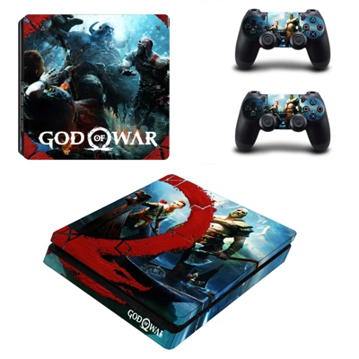 God of War Mars decal skin for PS4 Slim Console and two co..