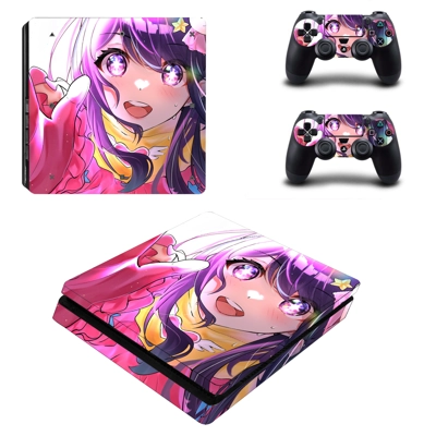 Kimetsu no Yaiba decal skin for PS4 Slim Console and two c.. Kimetsu no Yaiba decal skin for PS4 Slim Console and two c..