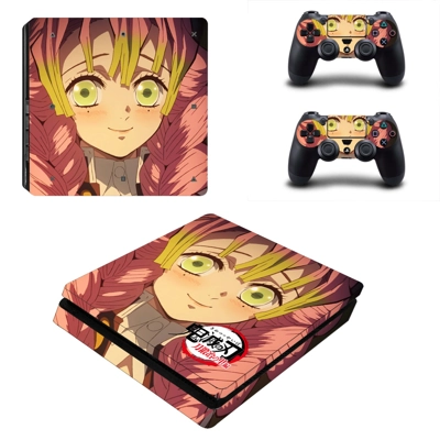 Kimetsu no Yaiba decal skin for PS4 Slim Console and two c.. Kimetsu no Yaiba decal skin for PS4 Slim Console and two c..
