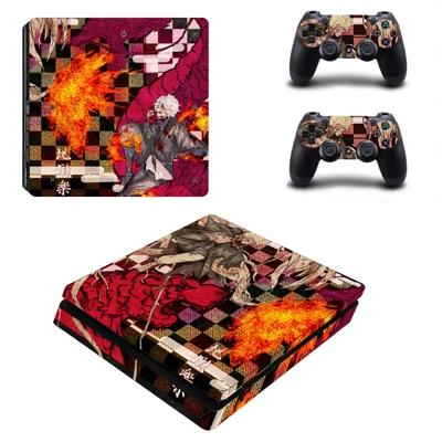 Hell Music decal skin for PS4 Slim Console and two control..