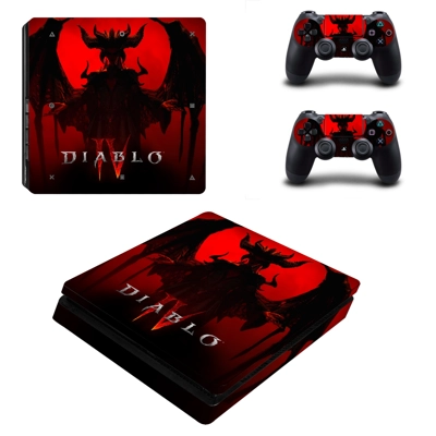 Diablo 4 decal skin for PS4 Slim Console and two controllers Diablo 4 decal skin for PS4 Slim Console and two controllers