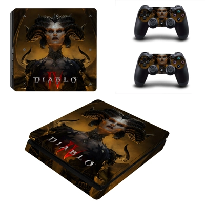 Diablo 4 decal skin for PS4 Slim Console and two controllers Diablo 4 decal skin for PS4 Slim Console and two controllers