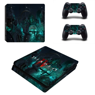 Diablo 4 decal skin for PS4 Slim Console and two controllers Diablo 4 decal skin for PS4 Slim Console and two controllers