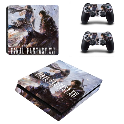 Fianl Fantasy 16 decal skin for PS4 Slim Console and two c.. Fianl Fantasy 16 decal skin for PS4 Slim Console and two c..