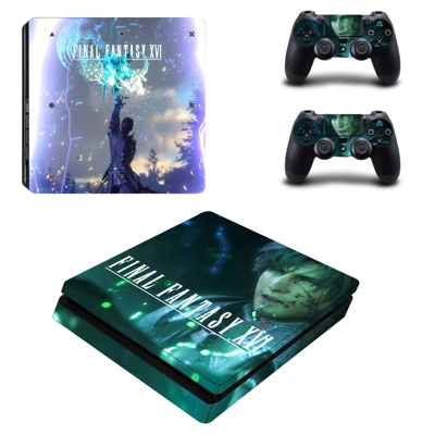 Fianl Fantasy 16 decal skin for PS4 Slim Console and two c.. Fianl Fantasy 16 decal skin for PS4 Slim Console and two c..