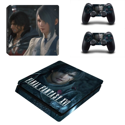 Fianl Fantasy 16 decal skin for PS4 Slim Console and two c.. Fianl Fantasy 16 decal skin for PS4 Slim Console and two c..