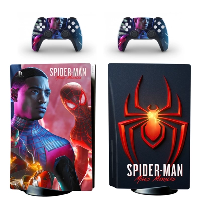 Spider Man decal skin for PS5 Disc Edition Console and two.. Spider Man decal skin for PS5 Disc Edition Console and two..