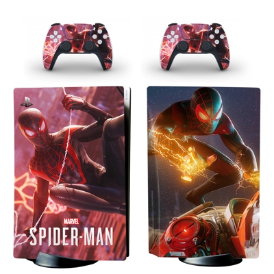 Spider Man decal skin for PS5 Disc Edition Console and two Controllers