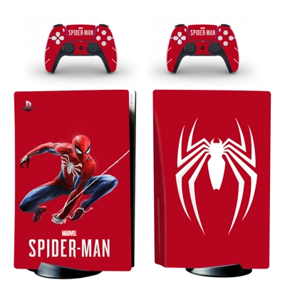 Spider Man decal skin for PS5 Disc Edition Console and two.. Spider Man decal skin for PS5 Disc Edition Console and two..