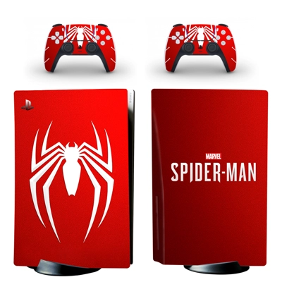 Spider Man decal skin for PS5 Disc Edition Console and two.. Spider Man decal skin for PS5 Disc Edition Console and two..