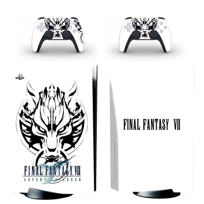 Final Fantasy 7 decal skin for PS5 Disc Edition Console and two Controllers