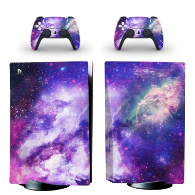 Starry sky decal skin for PS5 Disc Edition Console and two Controllers