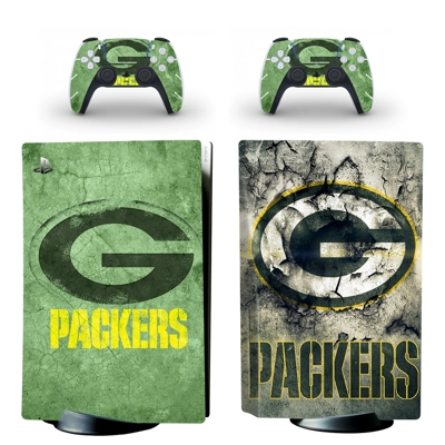 Green Bay Packers decal skin for PS5 Disc Edition Console and two Controllers