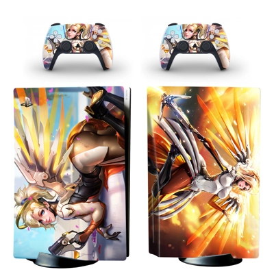 Overwatch decal skin for PS5 Disc Edition Console and two Controllers