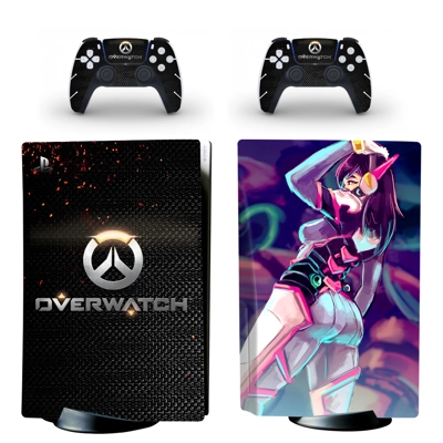 Overwatch decal skin for PS5 Disc Edition Console and two Controllers