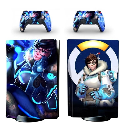 Overwatch decal skin for PS5 Disc Edition Console and two Controllers