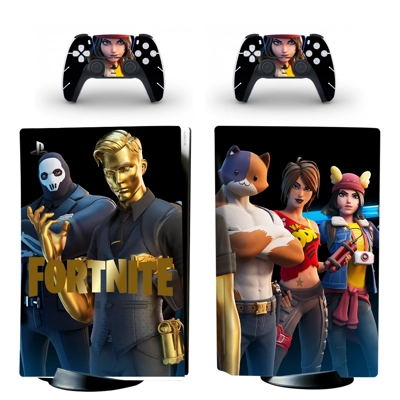Fortnite decal skin for PS5 Disc Edition Console and two Controllers