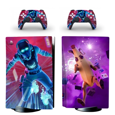 Fortnite decal skin for PS5 Disc Edition Console and two Controllers