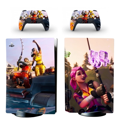 Fortnite decal skin for PS5 Disc Edition Console and two Controllers