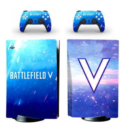Battlefield 5 decal skin for PS5 Disc Edition Console and two Controllers